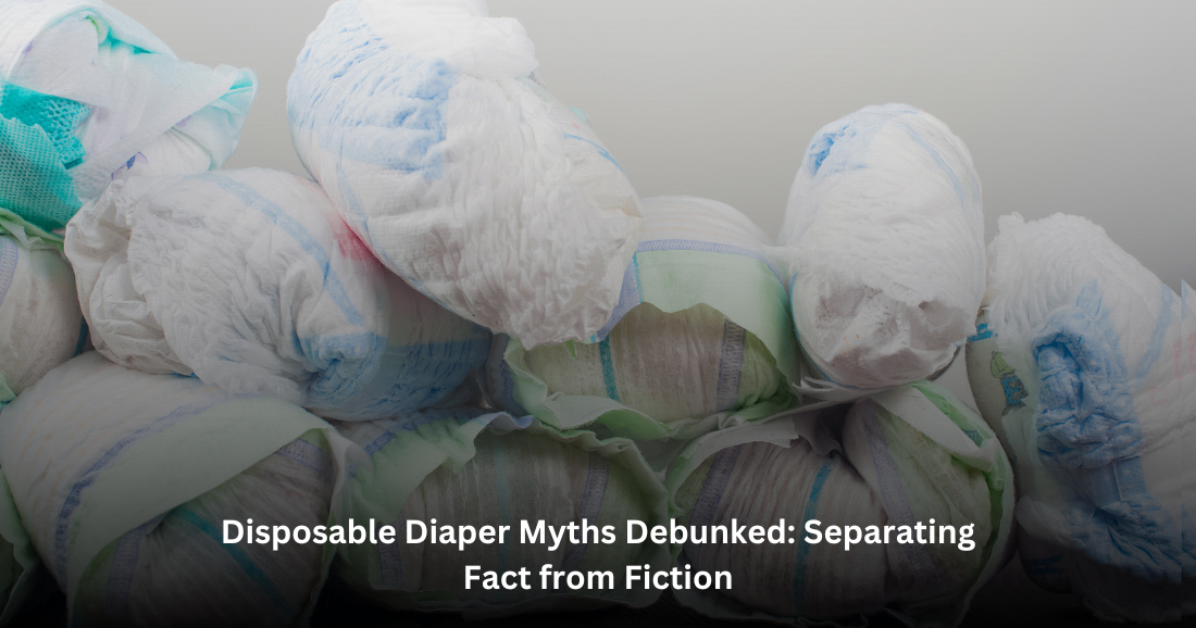 multiple diapers are on each other with myths of diapering